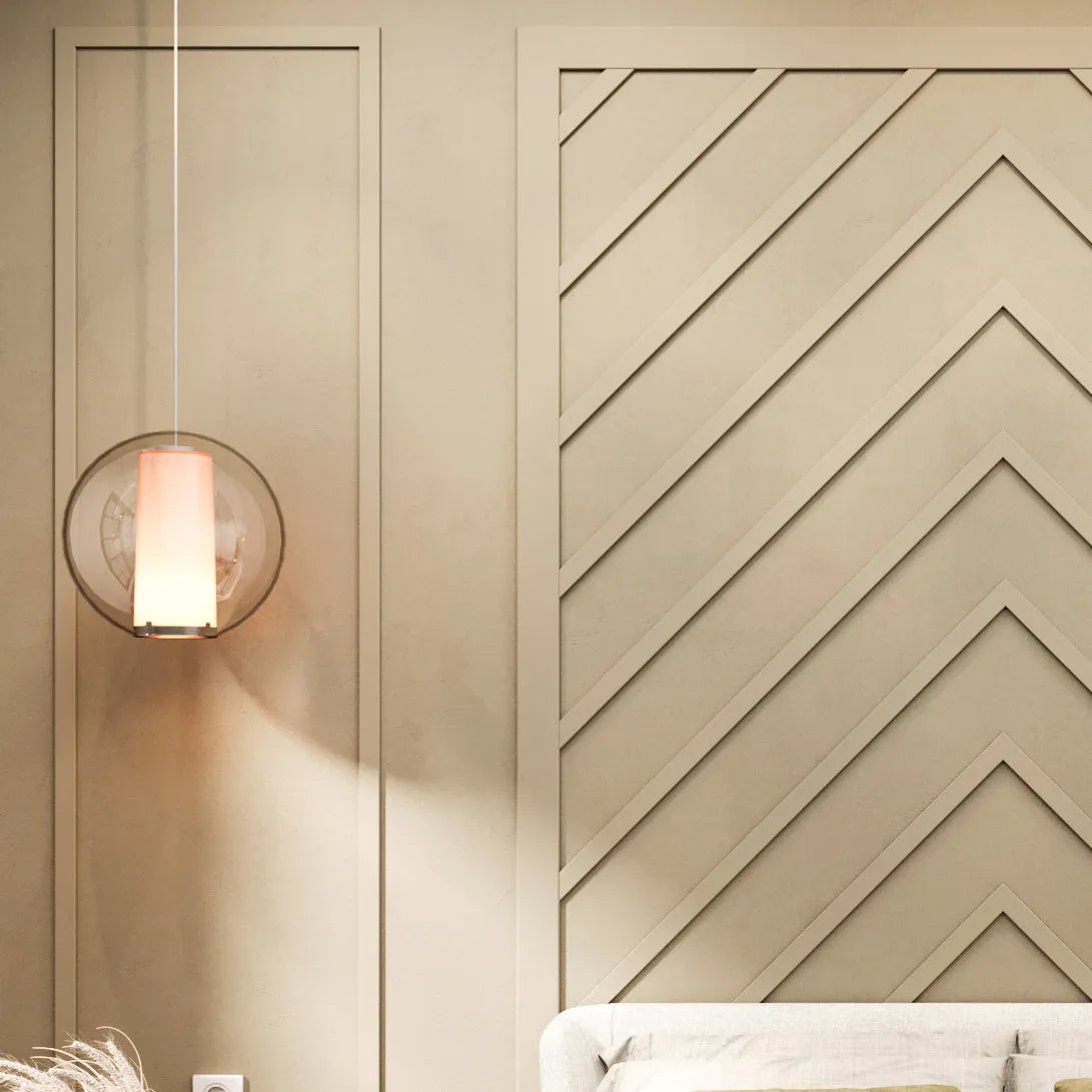 Bedroom Wall Trim Molding Kit - Ready to Assemble Wall Paneling | 2 Side Frames & 1 Middle Frame