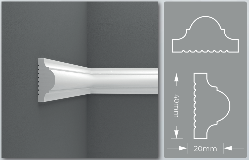Accent Wall Kit: Effortless Elegance with Precut Factory Primed Wall Molding - Create 1 Upper and 2 Bottom Frames