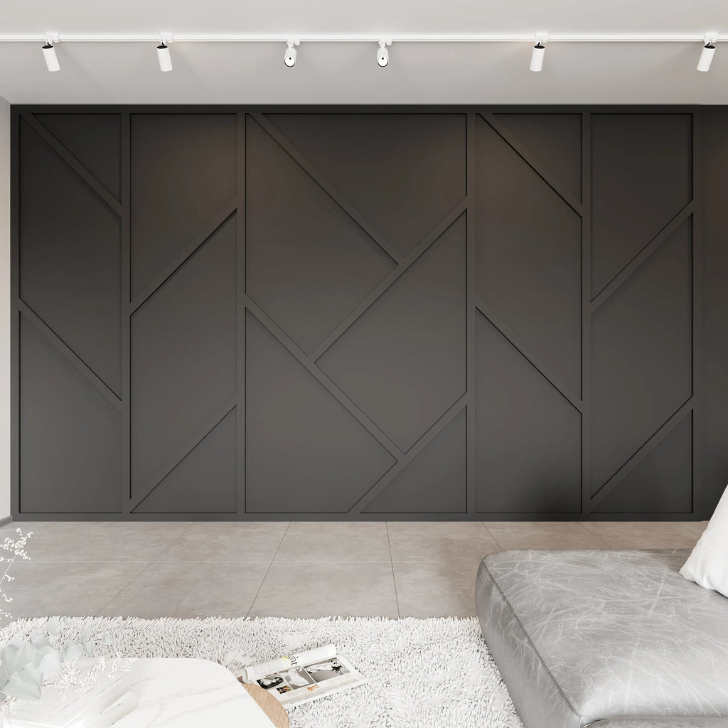 Asymmetric Wall Molding Kit - Easy Installation for Living Areas | Pre-Cut & Primed