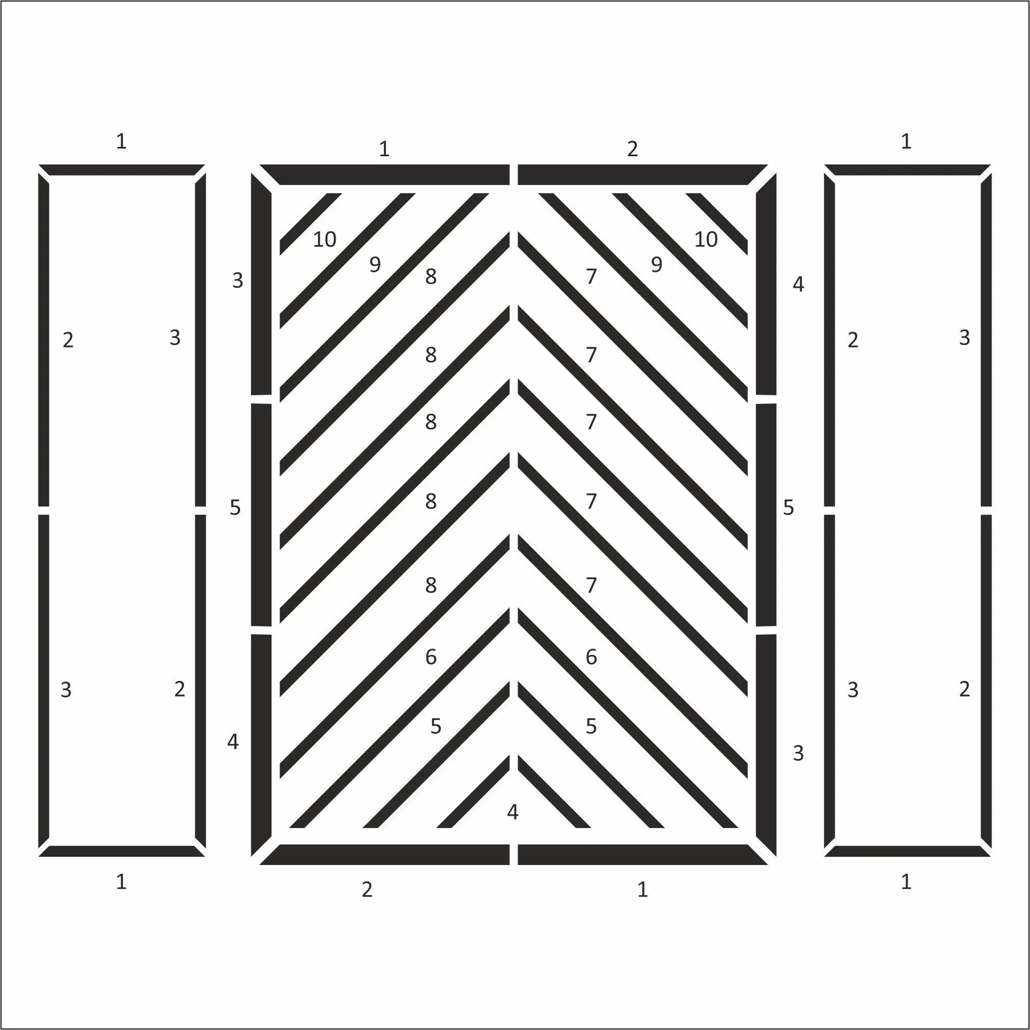 Bedroom Wall Trim Molding Kit - Ready to Assemble Wall Paneling | 2 Side Frames & 1 Middle Frame