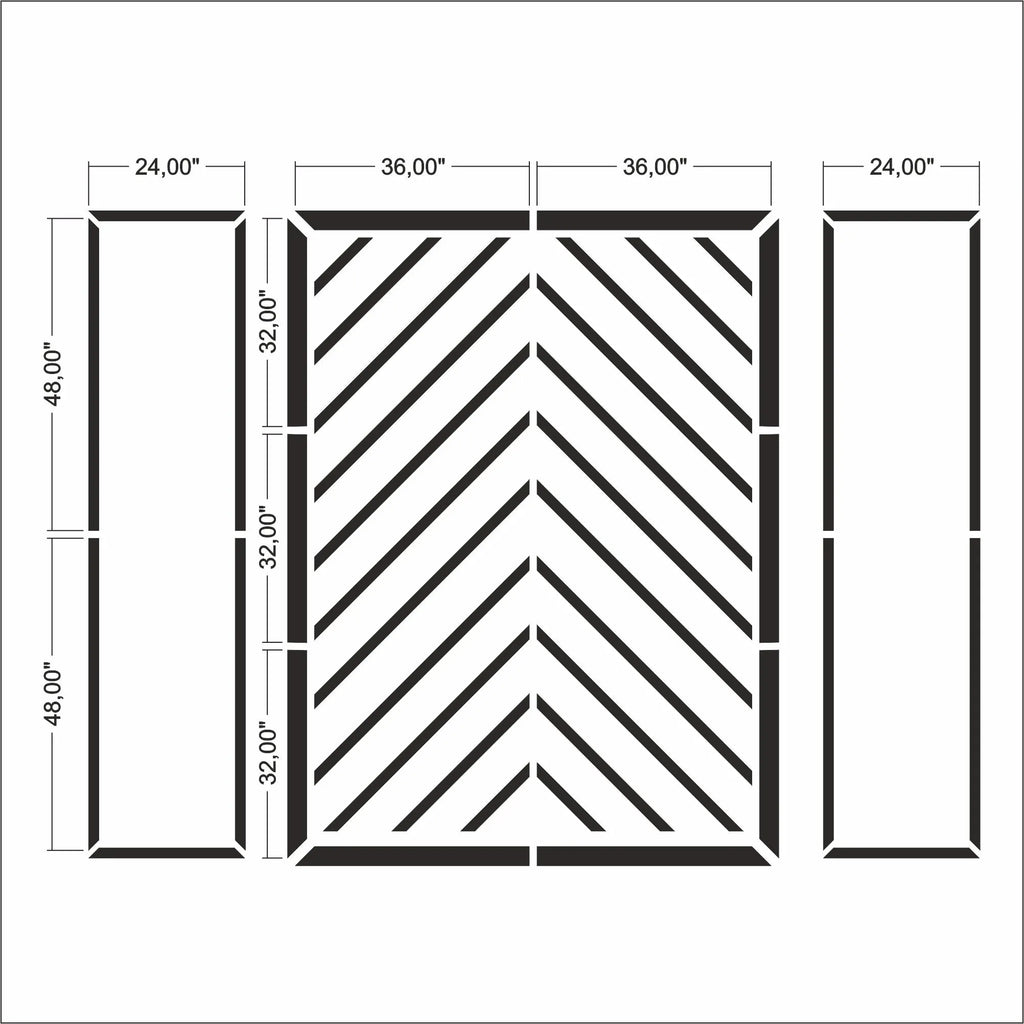 Bedroom Wall Trim Molding Kit - Ready to Assemble Wall Paneling | 2 Side Frames & 1 Middle Frame