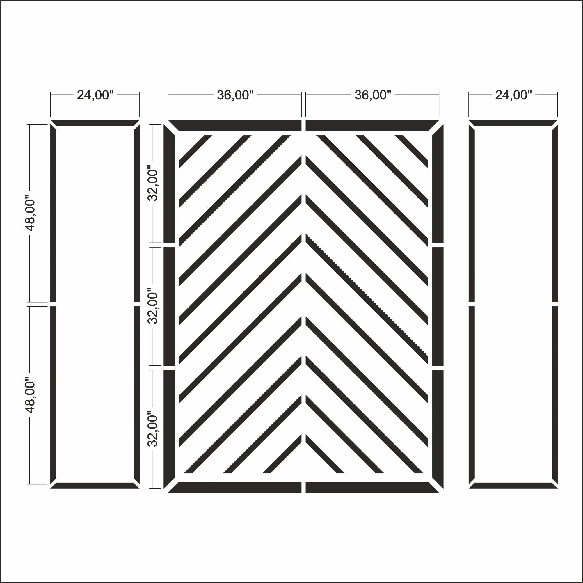 Bedroom Wall Trim Molding Kit - Ready to Assemble Wall Paneling | 2 Side Frames & 1 Middle Frame