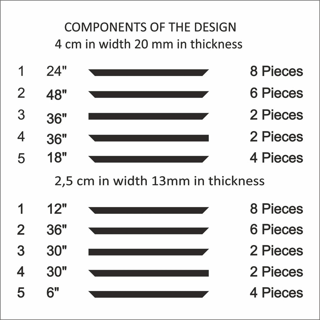 Accent Wall Molding Kit - 3 Upper and 2 Bottom Nested Frames | Pre-Cut & Primed