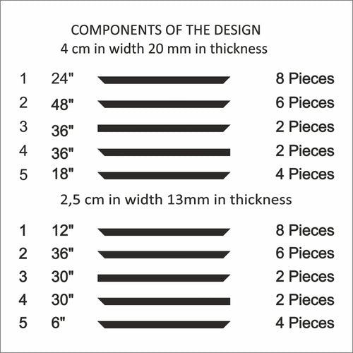 Accent Wall Molding Kit - 3 Upper and 2 Bottom Nested Frames | Pre-Cut & Primed