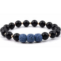 Lava Stone Bracelet - Black Dark Blue
