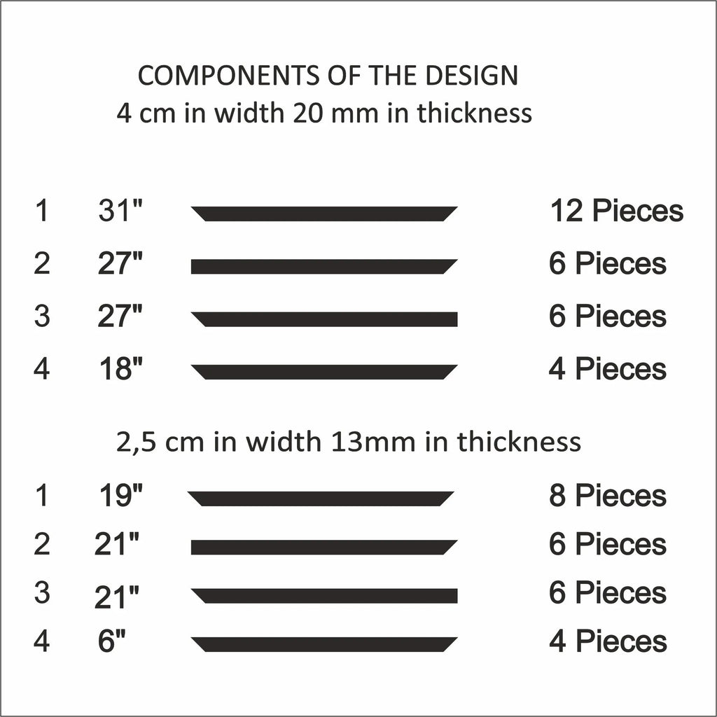 Accent Wall Molding Kit - Ready to Assemble, 3 Upper and 3 Bottom Nested Frames | Pre-Cut & Primed