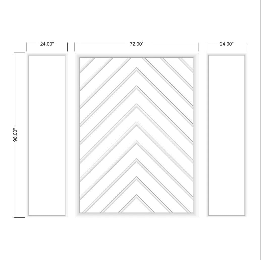 Bedroom Wall Trim Molding Kit - Ready to Assemble Wall Paneling | 2 Side Frames & 1 Middle Frame