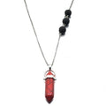 Red Jasper Crystal Lava Stone Necklace